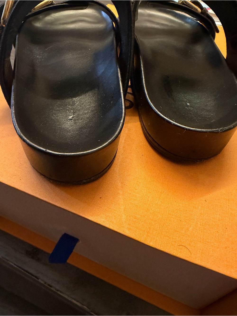 Louis Vuitton Brown Monogram Double-Buckle Slide Sandals - Picture 5 of 6